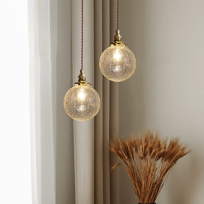 Crackle Glass Pendant Light – Elegant Design with Enchanting Shadows 7