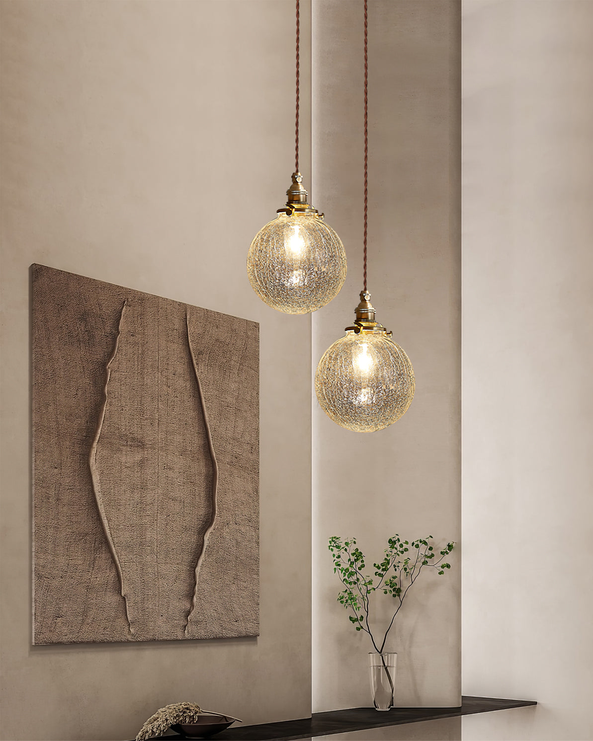Crackle Glass Pendant Light – Elegant Design with Enchanting Shadows 8