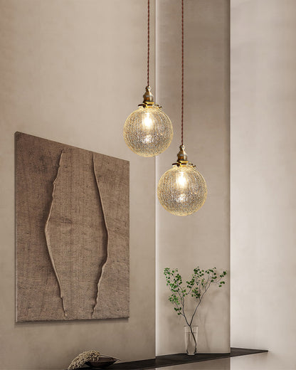 Crackle Glass Pendant Light – Elegant Design with Enchanting Shadows 8