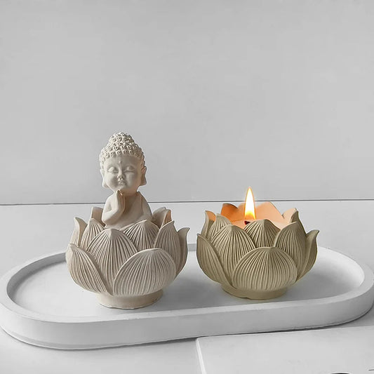 Creative Lotus Blossom Buddha Silicone Mold – Ideal For Crafting Unique Candles And Soaps 1