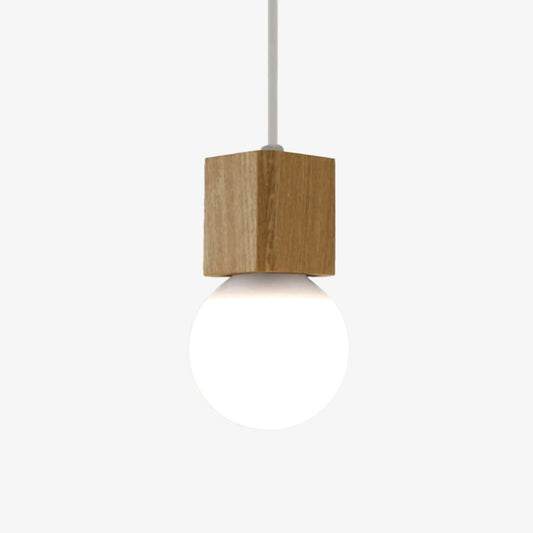 Cubic Wooden Pendant Light – Stylish Illumination for Modern Spaces 0