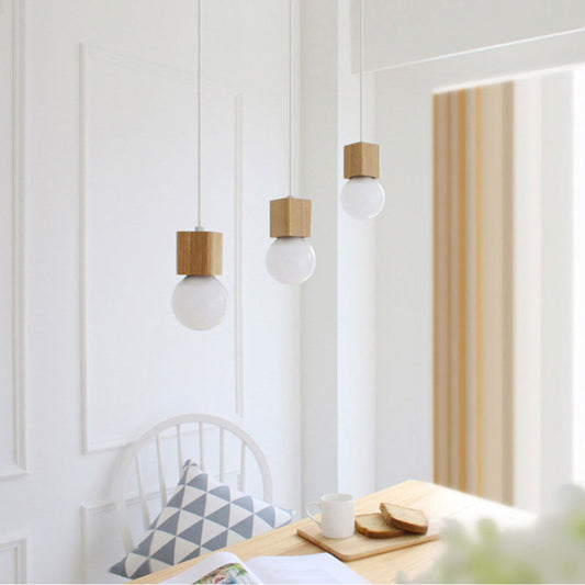 Cubic Wooden Pendant Light – Stylish Illumination for Modern Spaces 1
