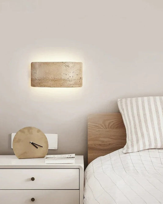 Curved Travertine Wall Lamp – Elegant Design with Soft Illumination 1