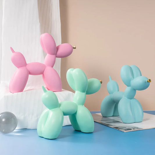 Cute Resin Balloon Dog Ornament – Whimsical Touch for Stylish Home Decor 0