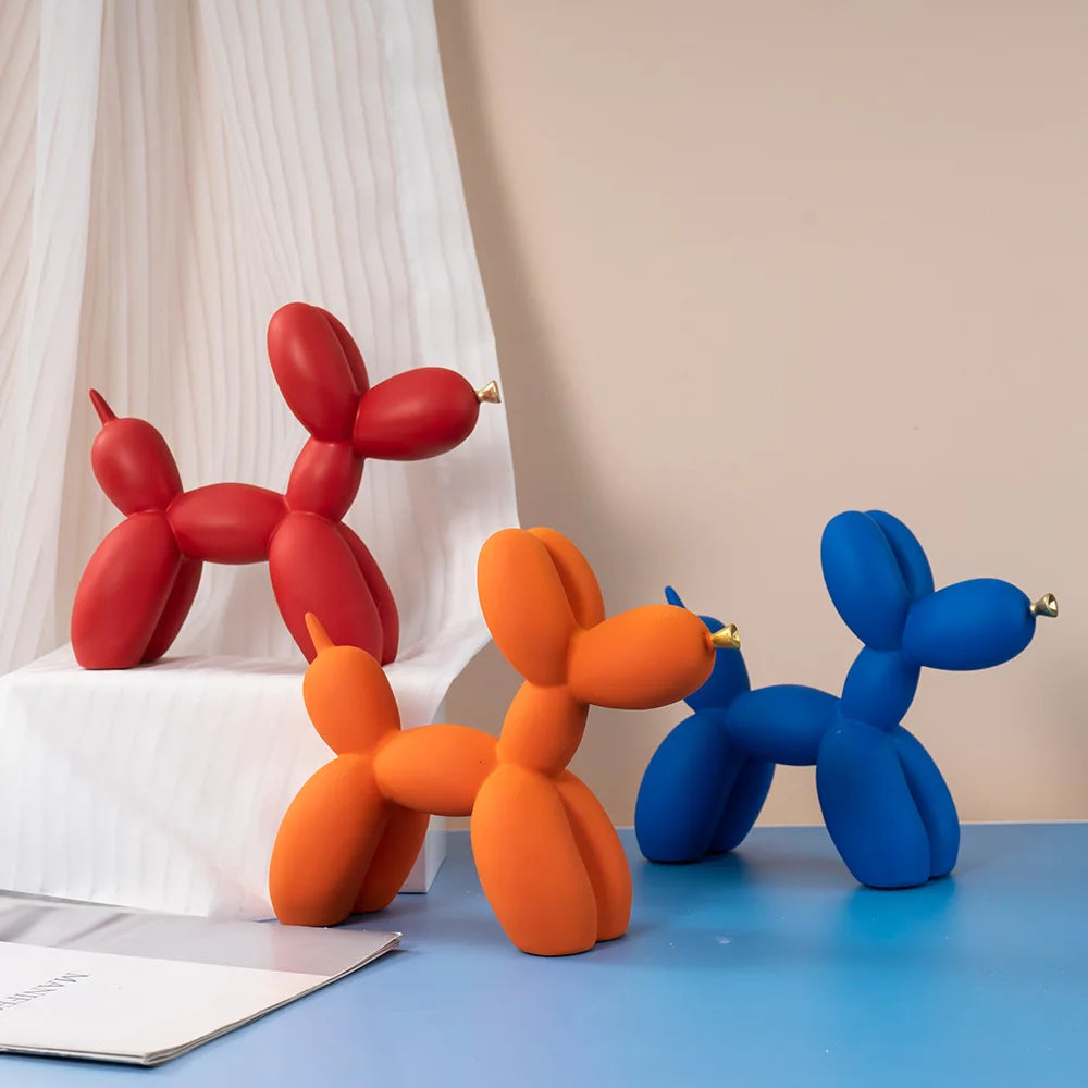 Cute Resin Balloon Dog Ornament – Whimsical Touch for Stylish Home Decor 4