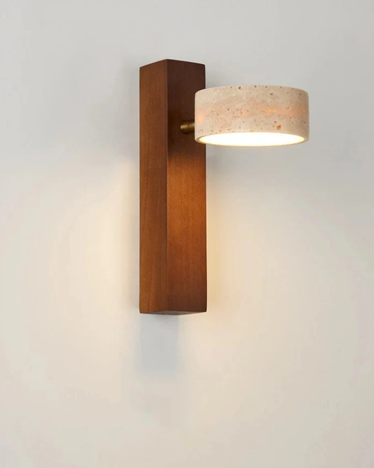 Decorative Wall Lamp Stone Wood Column – Natural Material Design for Cozy Atmosphere 1