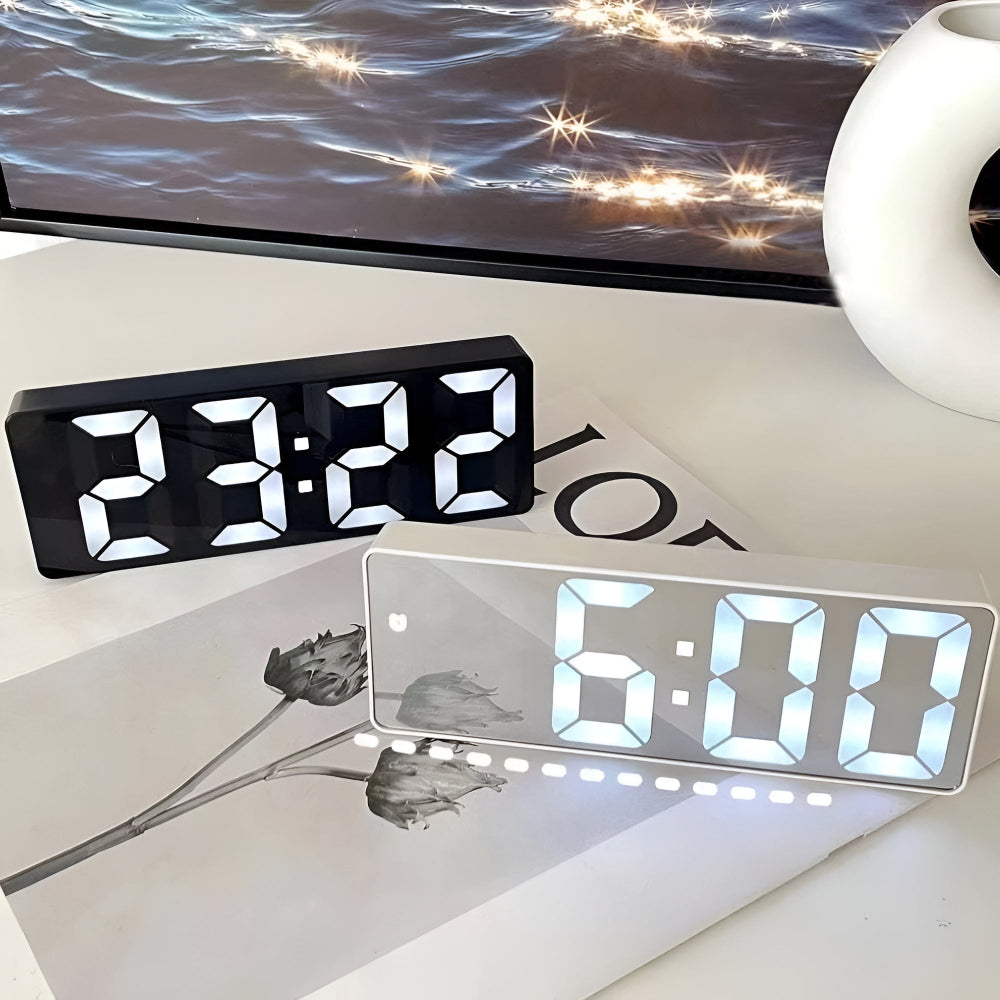 **Digital LED Mirror Alarm Clock** – Modern Elegance with Practical Features 1