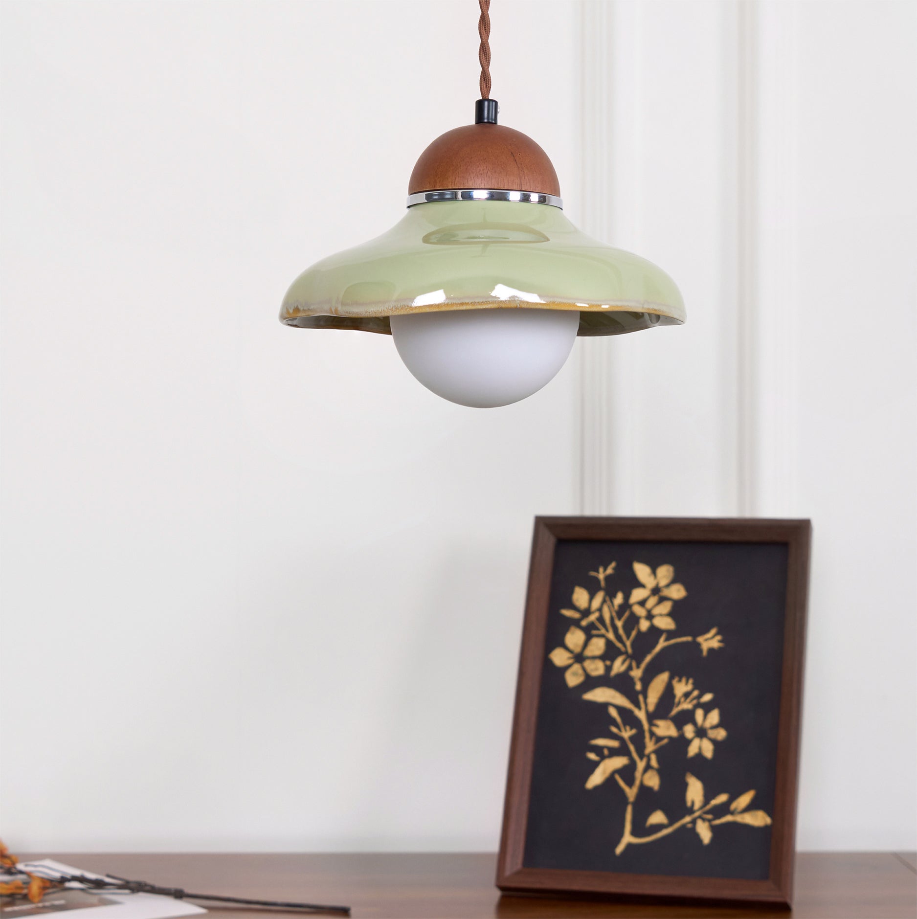 Edmund Pendant Light – Elegant Glass and Ceramic Design 8