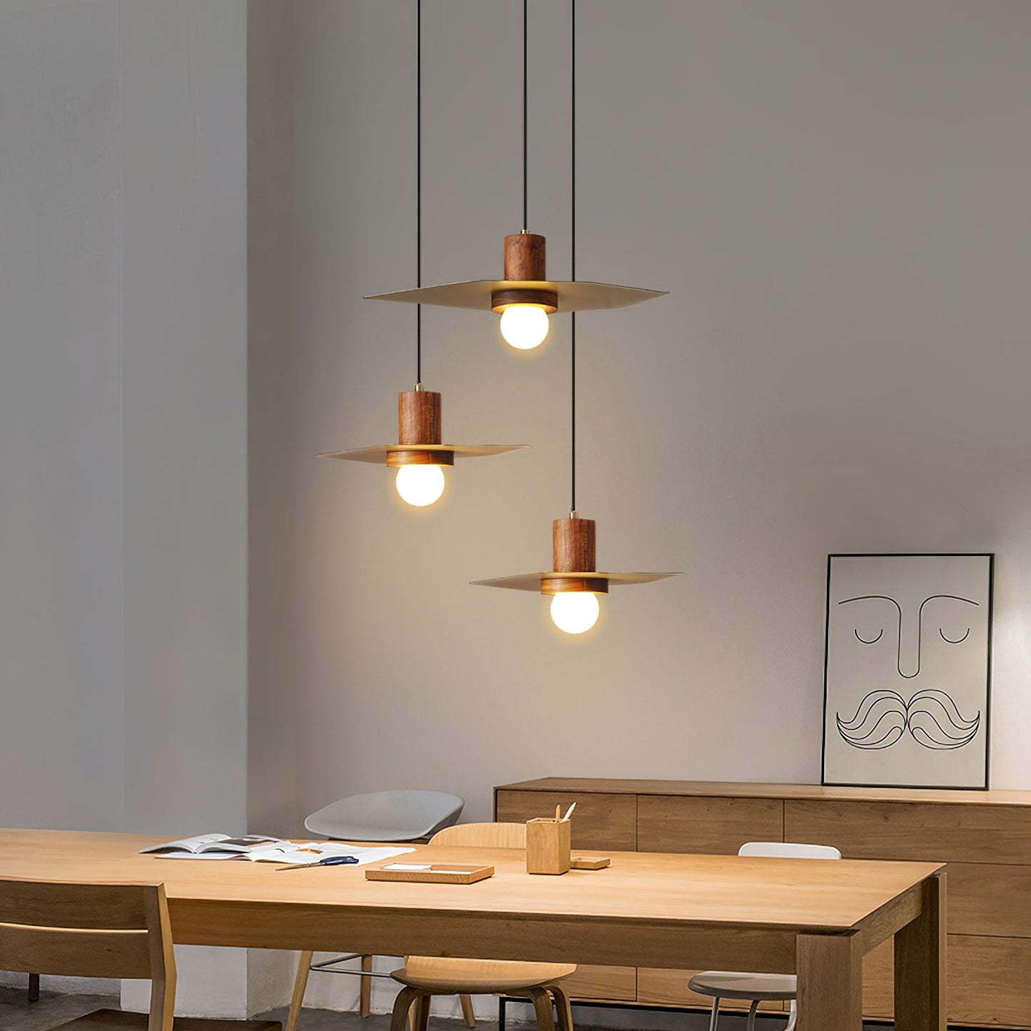 Elara Pendant Light – Elegant Wood and Brass Design for Modern Spaces 3