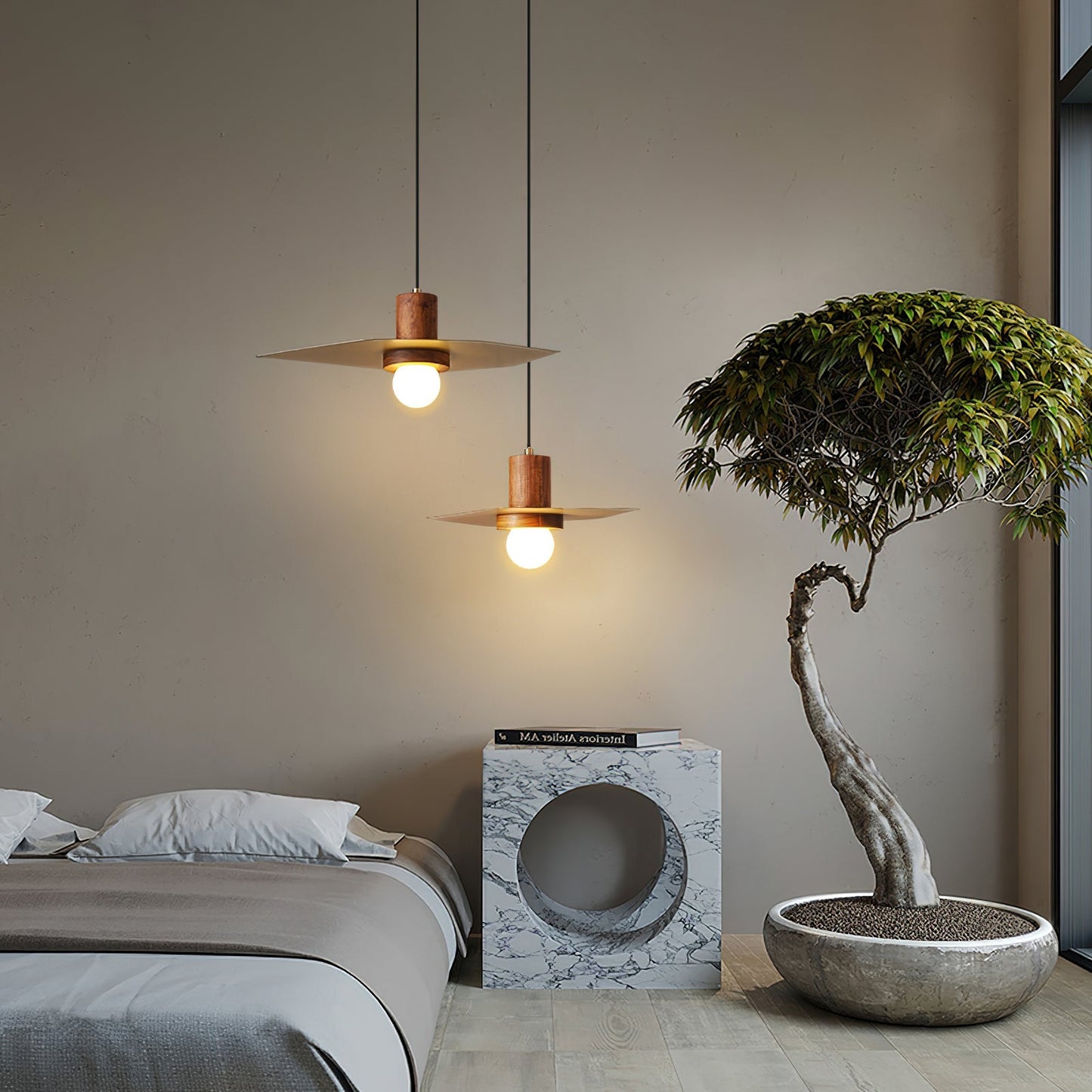 Elara Pendant Light – Elegant Wood and Brass Design for Modern Spaces 4