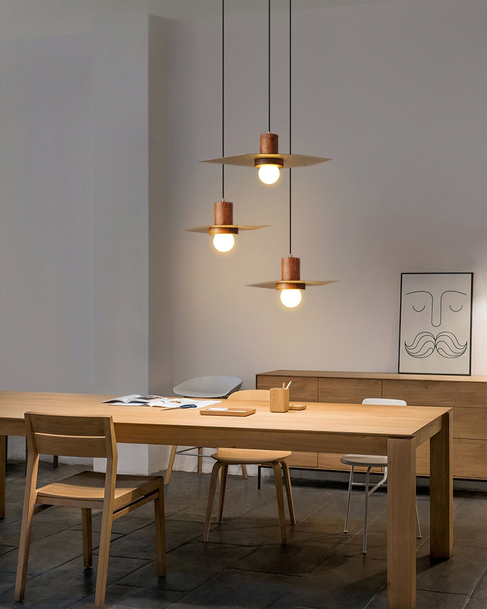 Elara Pendant Light – Elegant Wood and Brass Design for Modern Spaces 5