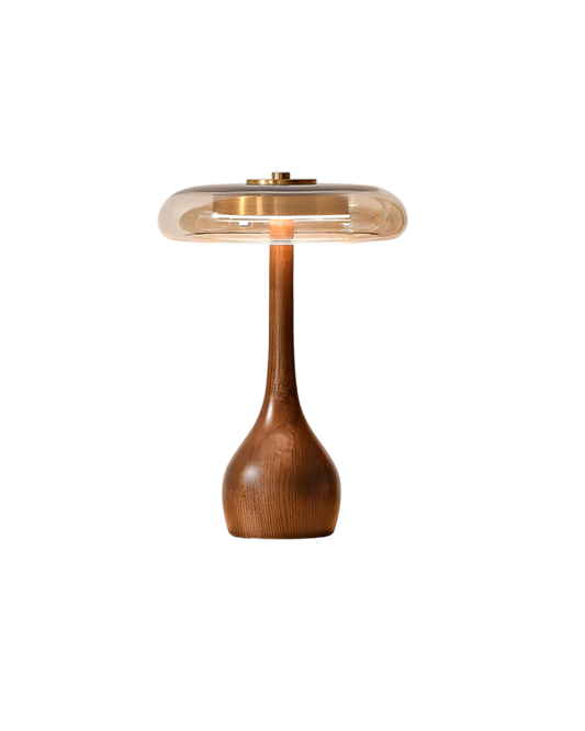 Elegant Table Lamp Wood Glass – Soft, Inviting Glow for Cozy Spaces 0