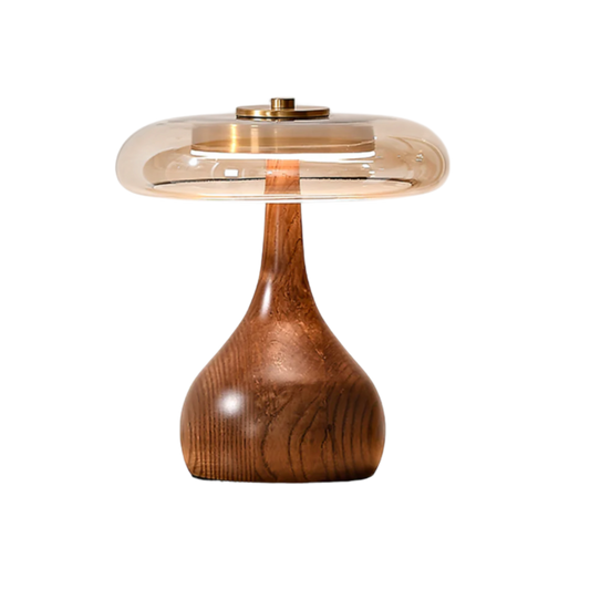 Elegant Table Lamp Wood Glass – Soft, Inviting Glow for Cozy Spaces 1