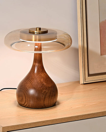Elegant Table Lamp Wood Glass – Soft, Inviting Glow for Cozy Spaces 2