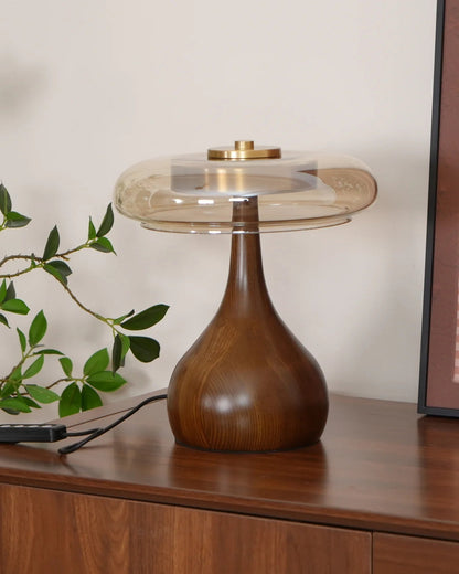 Elegant Table Lamp Wood Glass – Soft, Inviting Glow for Cozy Spaces 3