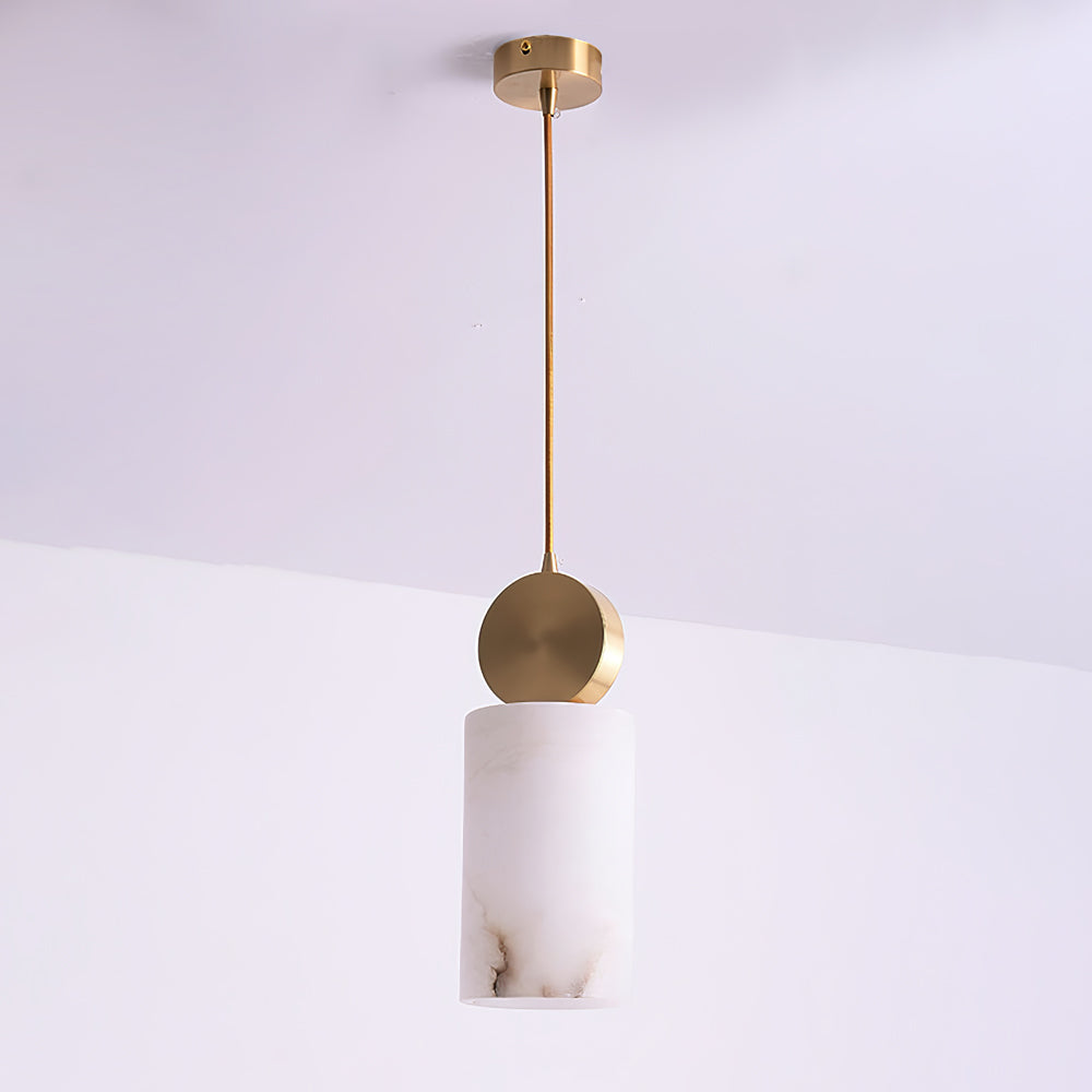 Etruscan Alabaster Pendant Light – Cozy Ambiance with Elegant Brass Shade 5
