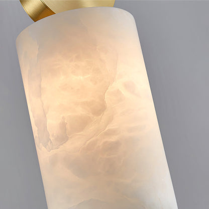 Etruscan Alabaster Pendant Light – Cozy Ambiance with Elegant Brass Shade 6