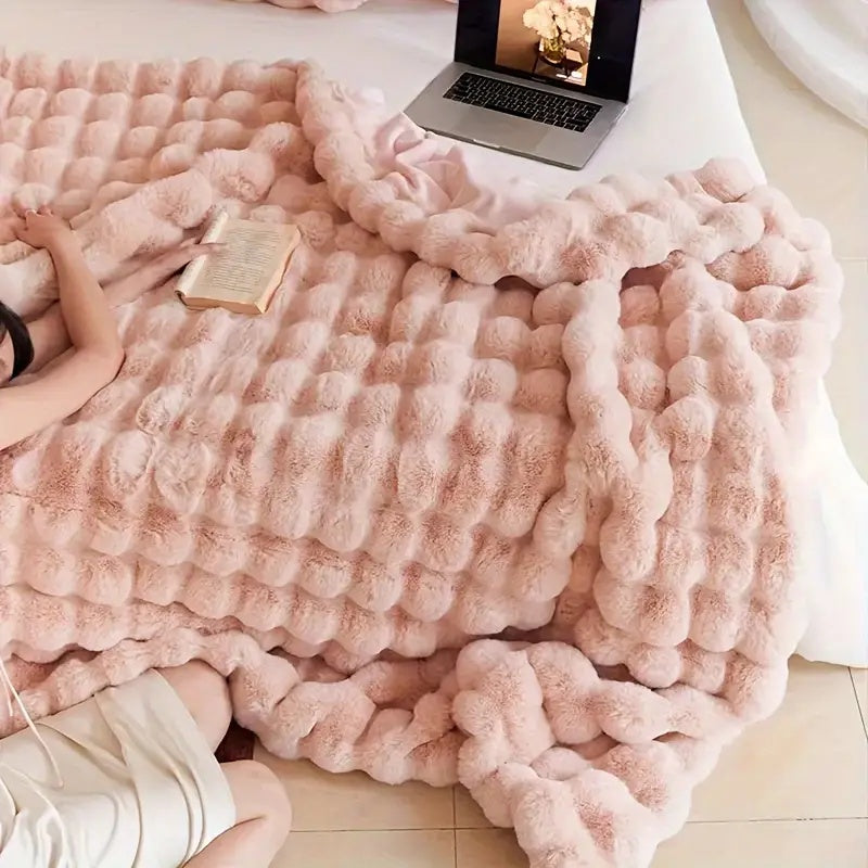 Faux Fur Throw Blanket Rabbit Pattern – Luxurious Comfort For Every Occasion 6