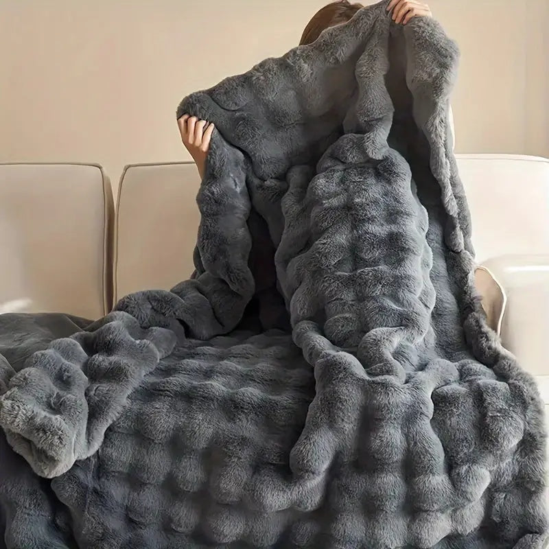Faux Fur Throw Blanket Rabbit Pattern – Luxurious Comfort For Every Occasion 8