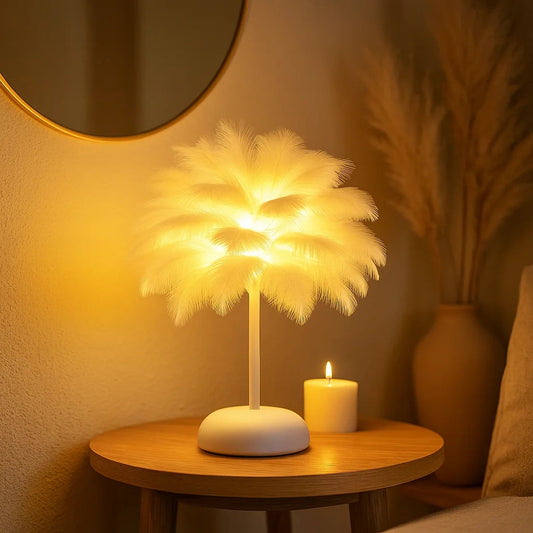 Feathered Fantasy Table Lamp – Elegant Nature-Inspired Illumination for Cozy Nights 0