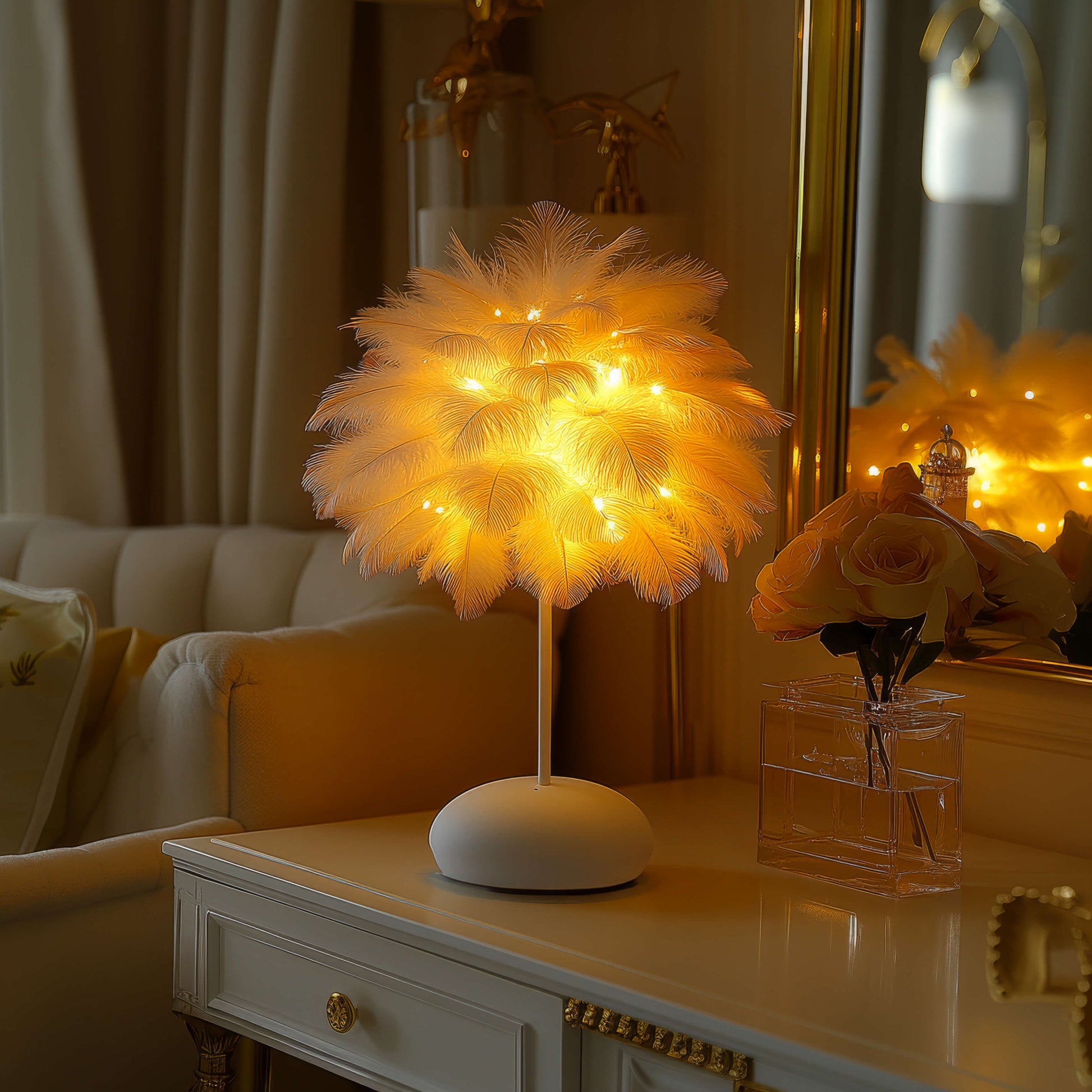 Feathered Fantasy Table Lamp – Elegant Nature-Inspired Illumination for Cozy Nights 2
