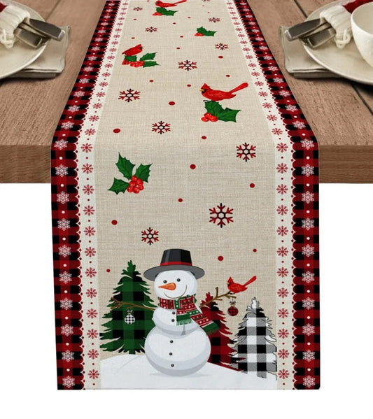 Festive Christmas Table Runner – Elegant Linen Accent for Holiday Gatherings 0
