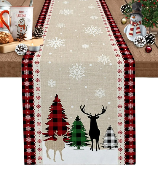 Festive Christmas Table Runner – Elegant Linen Accent for Holiday Gatherings 1