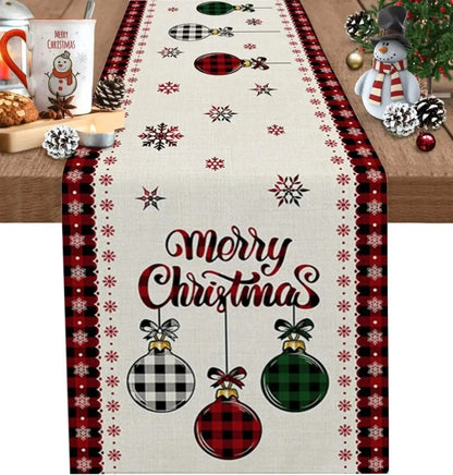 Festive Christmas Table Runner – Elegant Linen Accent for Holiday Gatherings 2