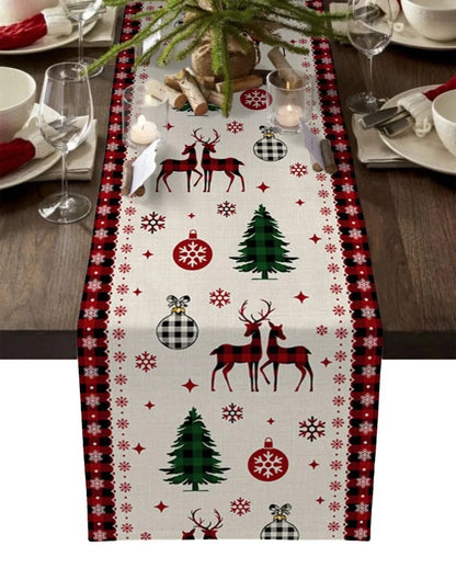 Festive Christmas Table Runner – Elegant Linen Accent for Holiday Gatherings 6