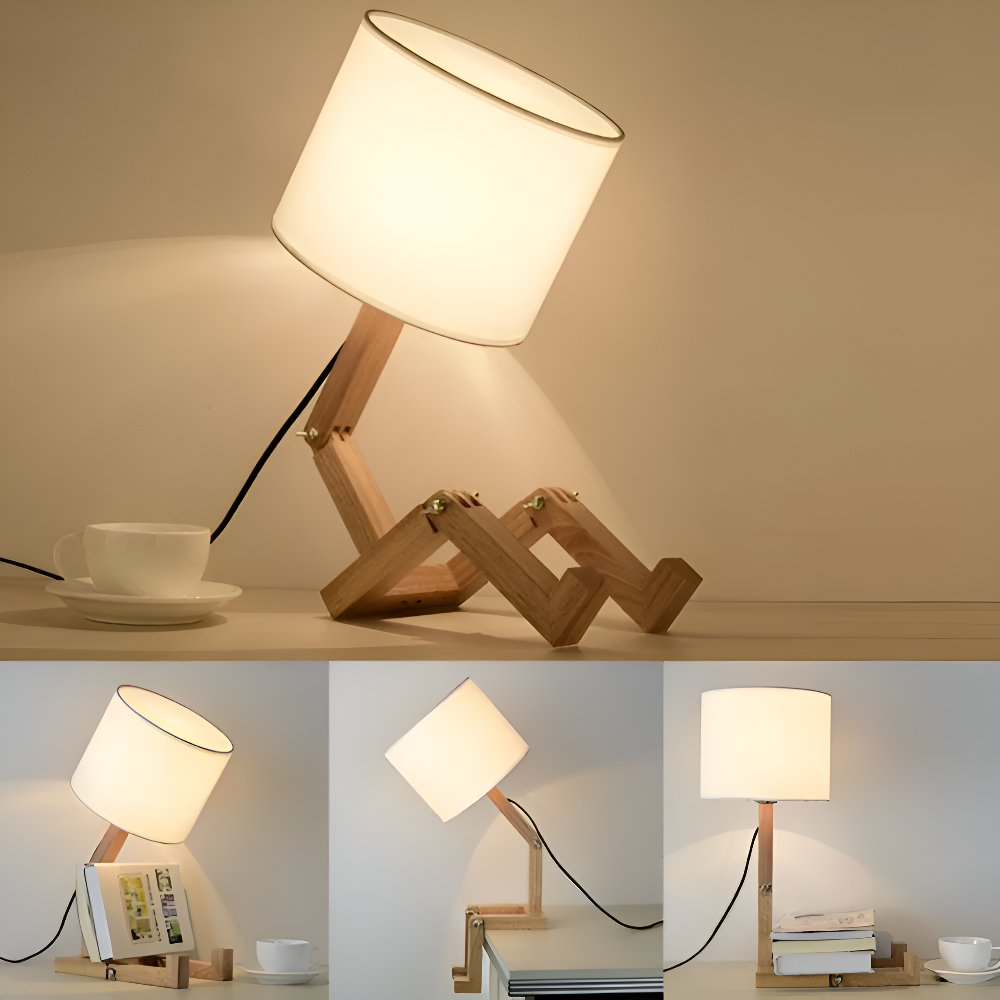 Flexible Wooden Robot Lamp – Transform Your Space with Creative Illumination 4