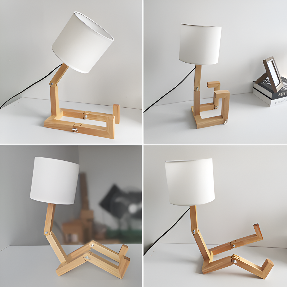 Flexible Wooden Robot Lamp – Transform Your Space with Creative Illumination 6