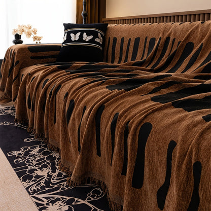 Geometric Tribal Chenille Sofa Cover – Chic Protection for Cozy Living Spaces 8