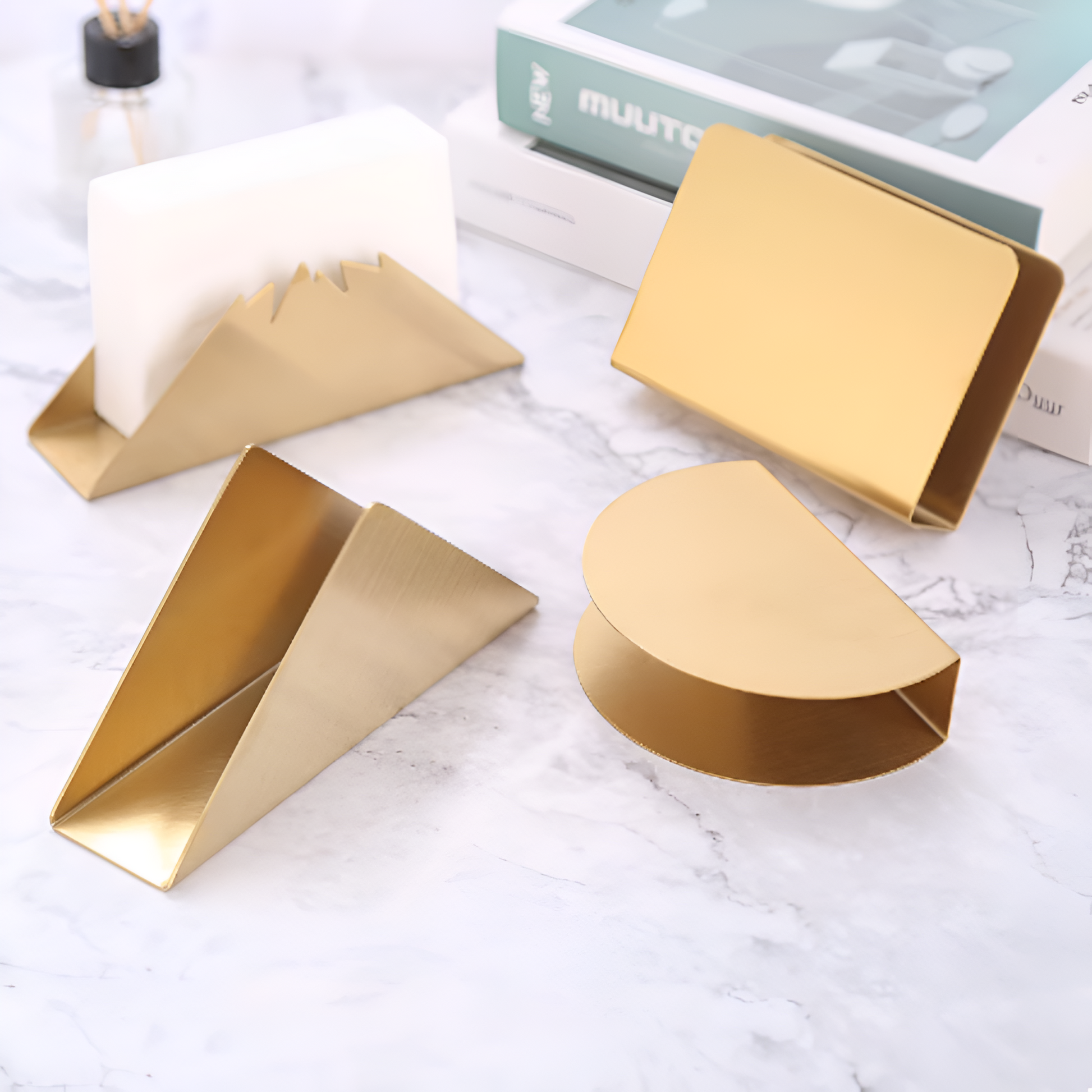 Gold Metallic Napkin Holder – Elegant Accent for Stylish Dining 1