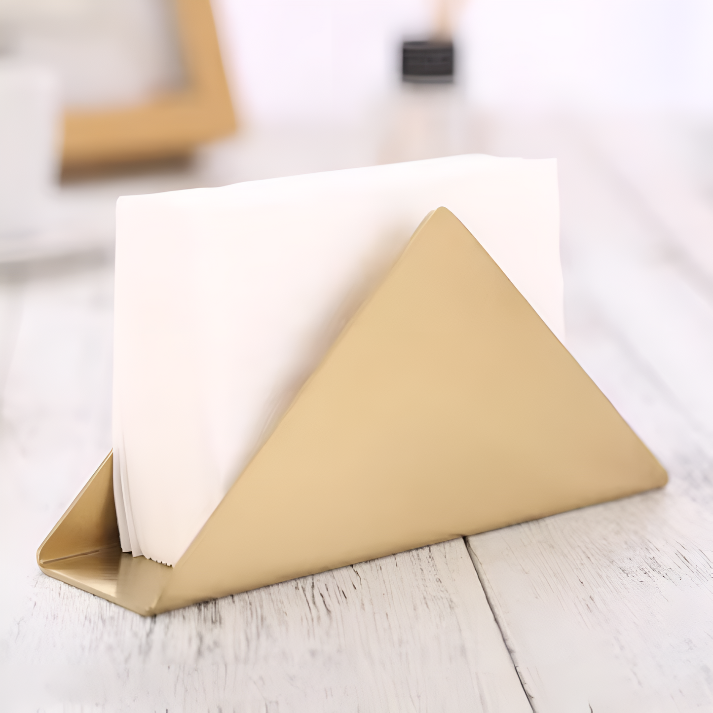 Gold Metallic Napkin Holder – Elegant Accent for Stylish Dining 3