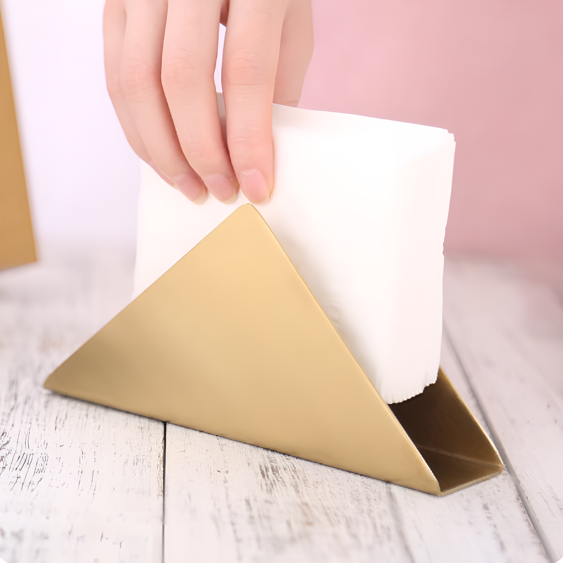 Gold Metallic Napkin Holder – Elegant Accent for Stylish Dining 5