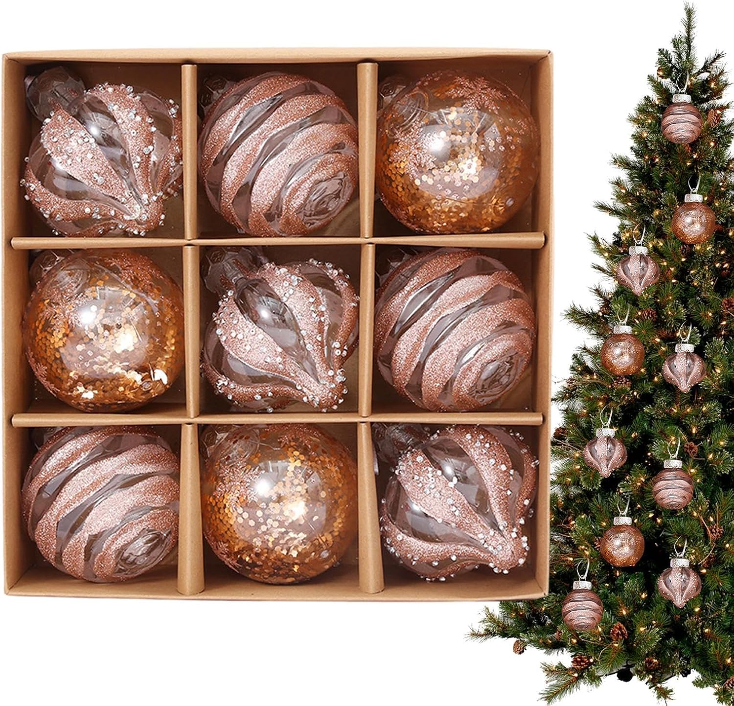 Golden Christmas Baubles Set – Stylish Touch for Holiday Cheer 4