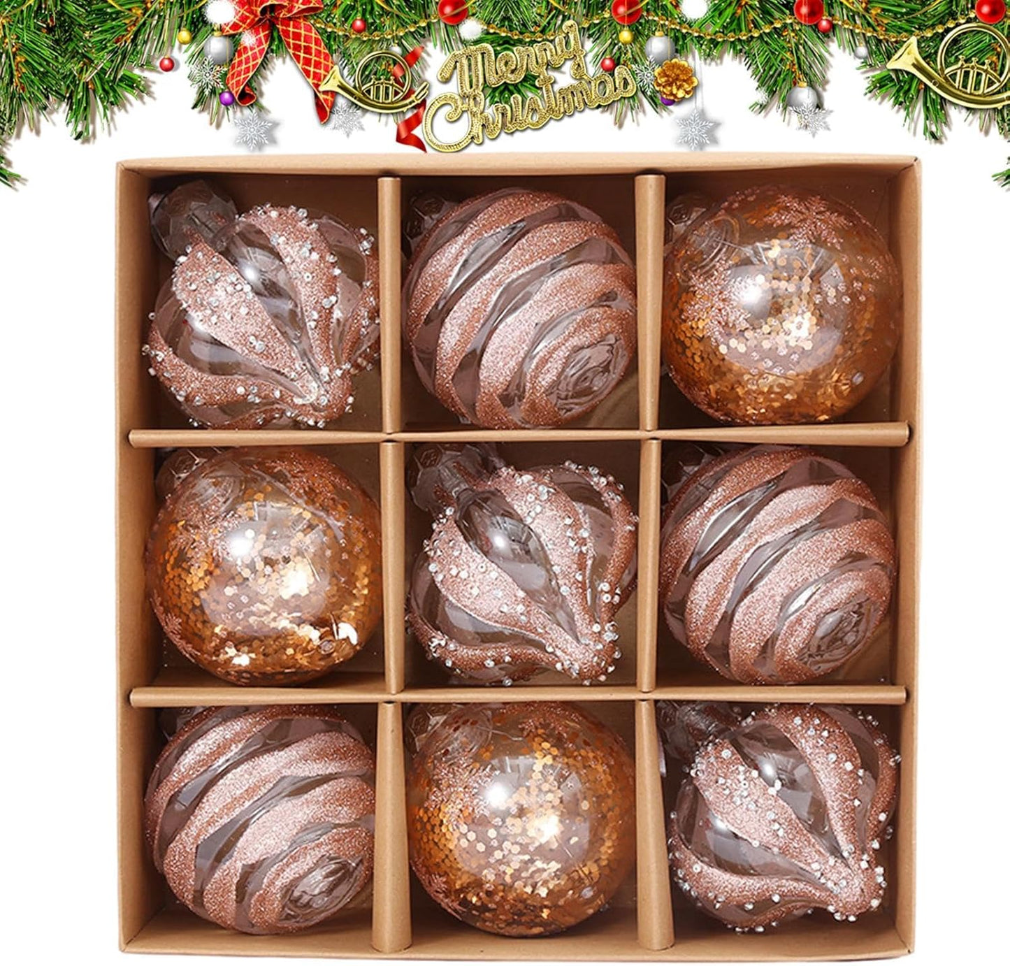 Golden Christmas Baubles Set – Stylish Touch for Holiday Cheer 7