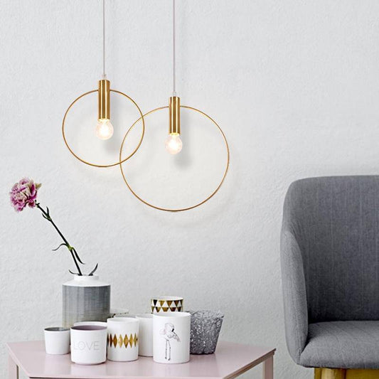 Golden LED Pendant Lamp Round Shape – Modern Aesthetic for Stylish Spaces 1