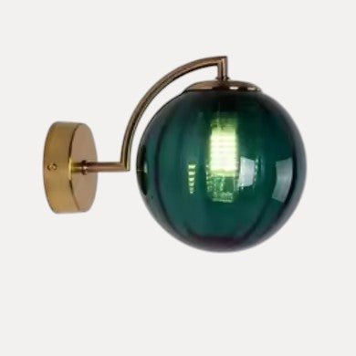 Golden Wall Lights With Ribbed Glass Ball – Elegant Design for Cozy Atmosphere 1