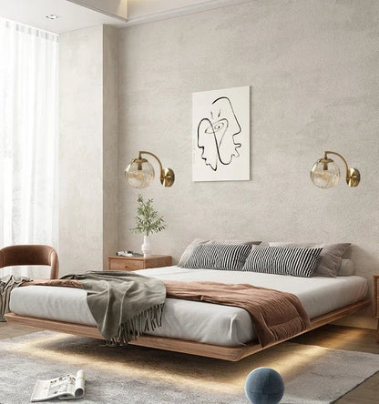Golden Wall Lights With Ribbed Glass Ball – Elegant Design for Cozy Atmosphere 7