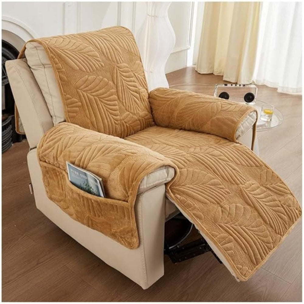 Green Leaf Pattern Recliner Chair Cover – Stylish Protection For Your Furniture 3