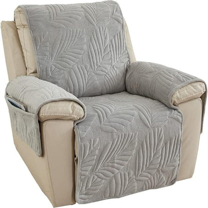 Green Leaf Pattern Recliner Chair Cover – Stylish Protection For Your Furniture 4