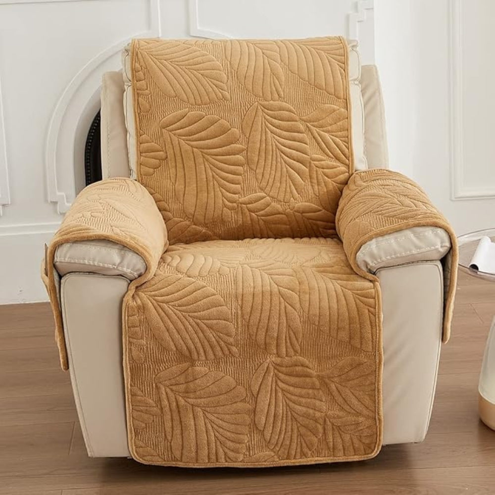 Green Leaf Pattern Recliner Chair Cover – Stylish Protection For Your Furniture 9