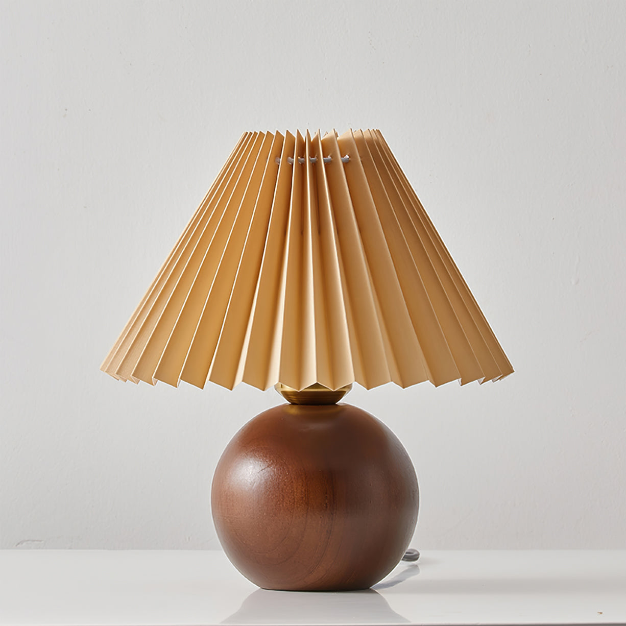 Haddie Table Lamp – Elegant Wood and Fabric Design 1