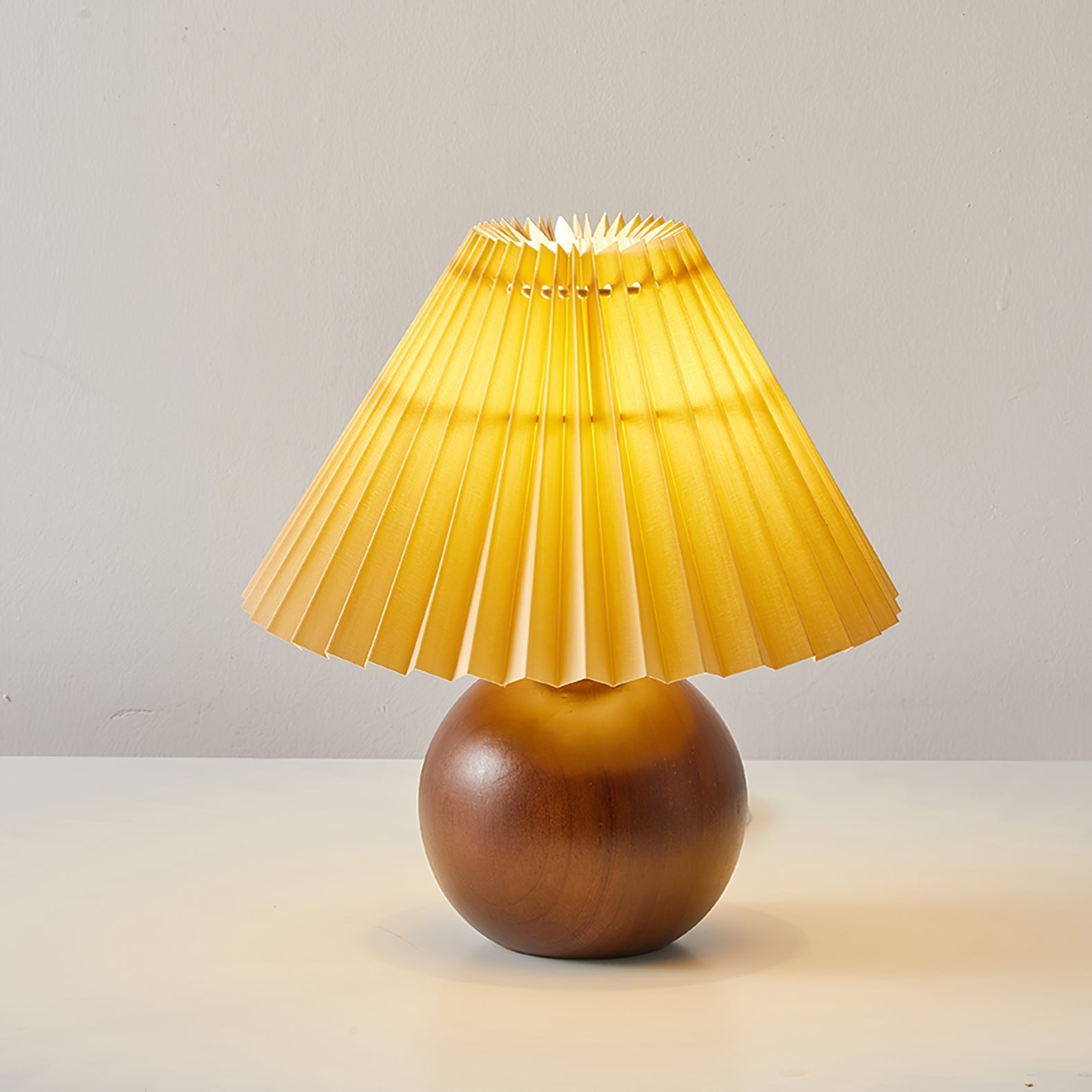 Haddie Table Lamp – Elegant Wood and Fabric Design 2