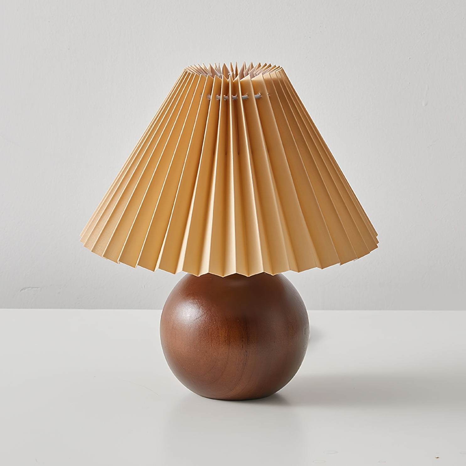 Haddie Table Lamp – Elegant Wood and Fabric Design 3