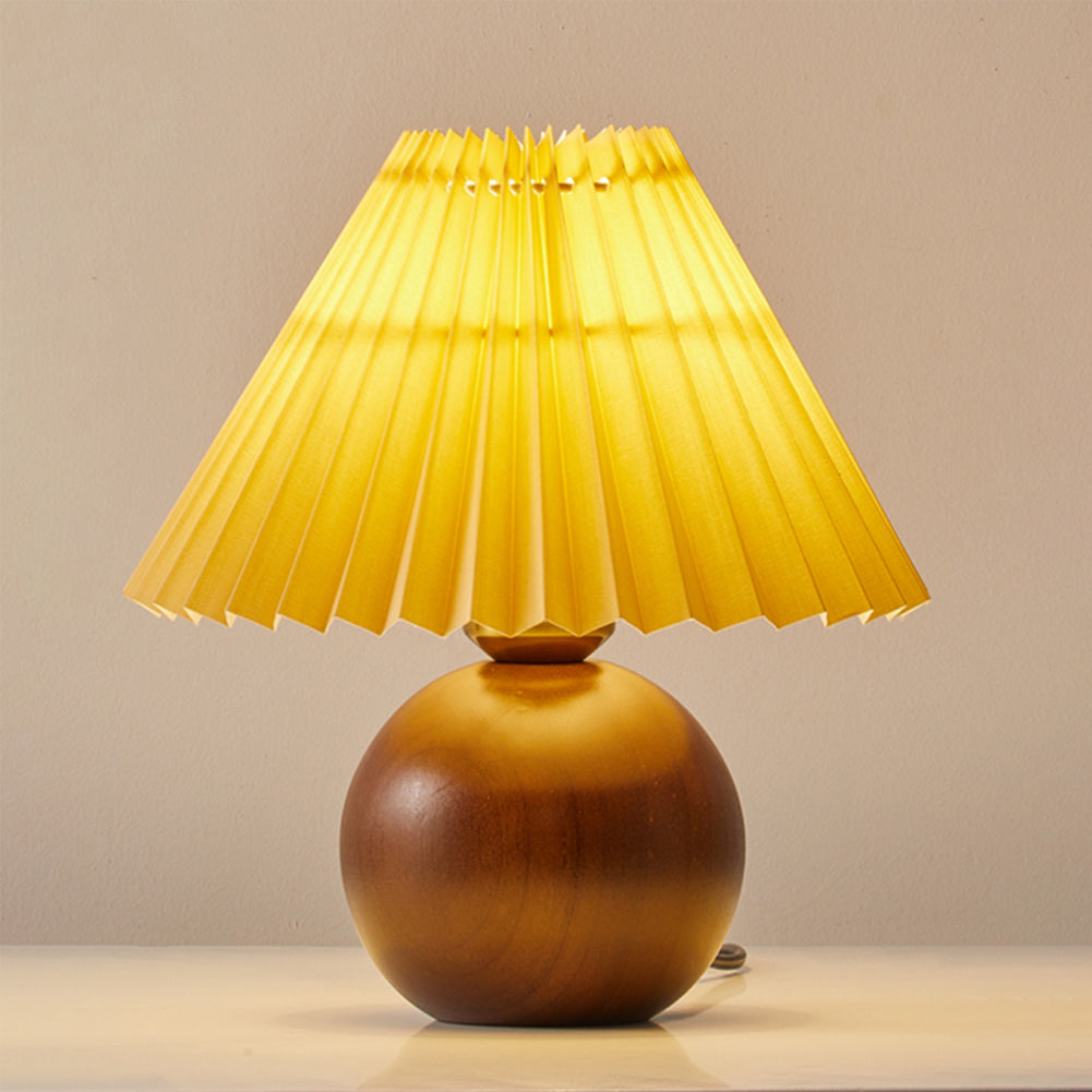 Haddie Table Lamp – Elegant Wood and Fabric Design 4