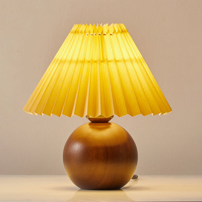 Haddie Table Lamp – Elegant Wood and Fabric Design 4