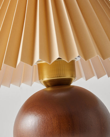 Haddie Table Lamp – Elegant Wood and Fabric Design 6