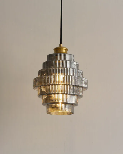 Hanging Lamp Ribbed Glass Retro – Warm Illumination with Classic Elegance 2